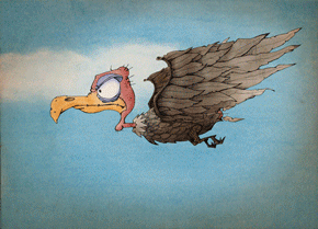 Gif animé vautour vole